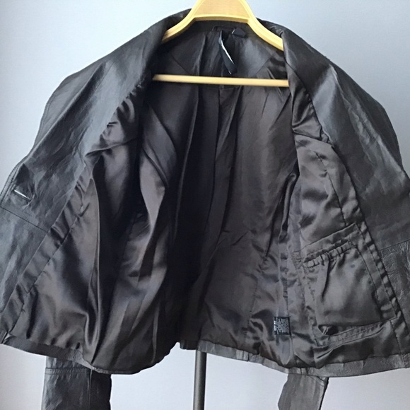 Brown genuine leather blazer jacket size Medium - Picture 3 of 6